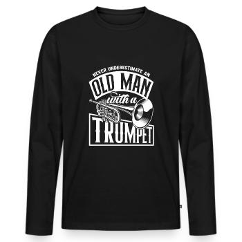 Trompete Trompeter Trompeten Spieler - Männer Premium Bio Langarmshirt - Schwarz - Vorne - Nico (187cm)