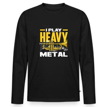 Trompete Trompeter Trompeten Spieler - Männer Premium Bio Langarmshirt - Schwarz - Vorne - Nico (187cm)