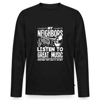 Trompete Trompeter Trompeten Spieler - Männer Premium Bio Langarmshirt - Schwarz - Vorne - Nico (187cm)