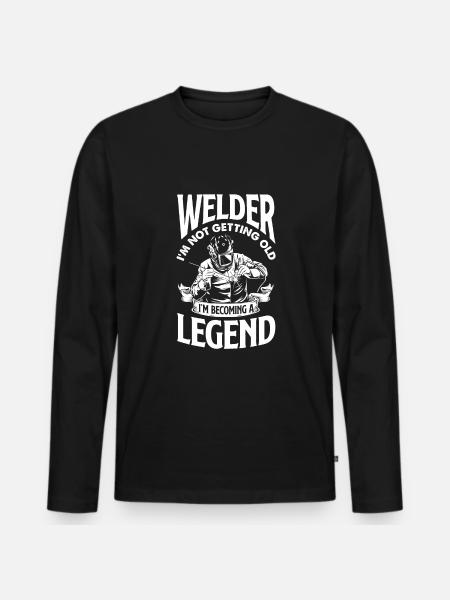 Funny Welder Gift - Men's Premium Organic Long Sleeve Shirt - black