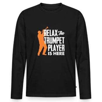 Trompete Trompeter Trompeten Spieler - Männer Premium Bio Langarmshirt - Schwarz - Vorne - Nico (187cm)