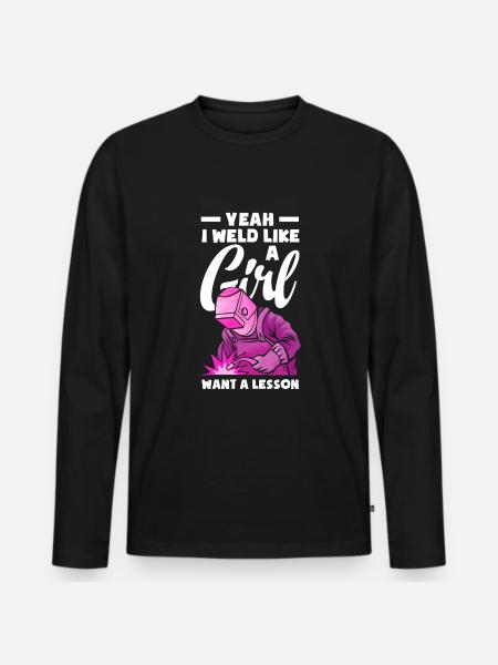Funny Welder Gift - Men's Premium Organic Long Sleeve Shirt - black