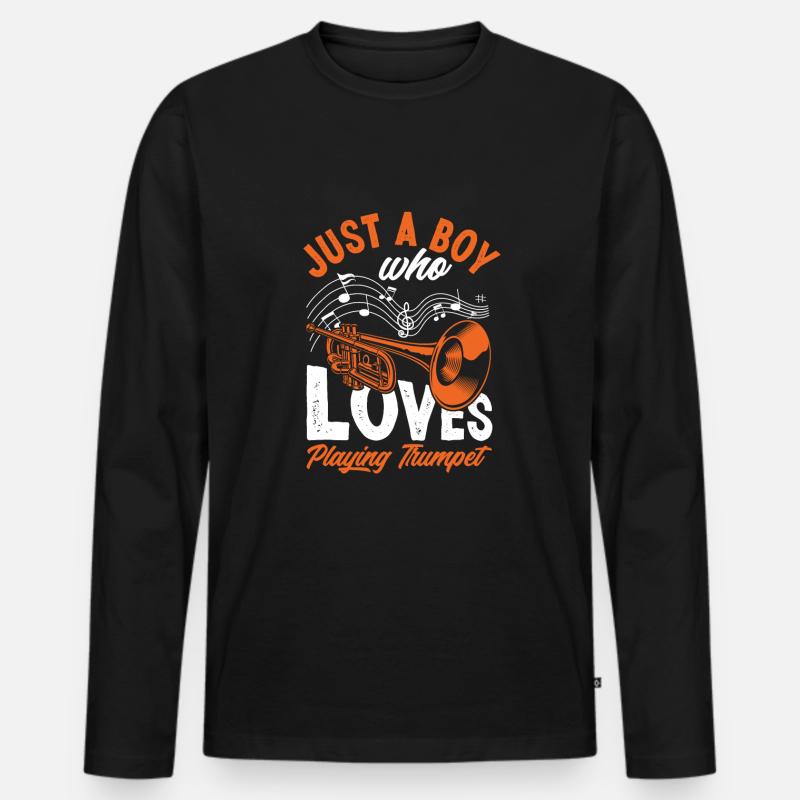 Trompete Trompeter Trompeten Spieler - Männer Premium Bio Langarmshirt - Schwarz