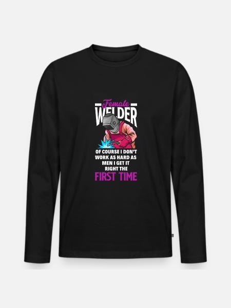 Funny Welder Gift - Men's Premium Organic Long Sleeve Shirt - black