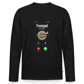 Trompete Trompeter Trompeten Spieler - Männer Premium Bio Langarmshirt - Schwarz - Vorne - Nico (187cm)