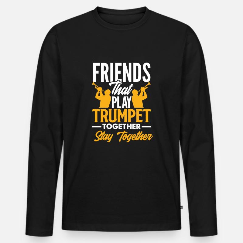 Trompete Trompeter Trompeten Spieler - Männer Premium Bio Langarmshirt - Schwarz