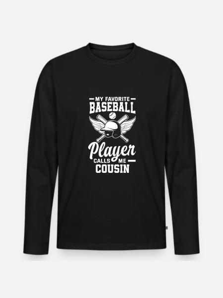 Lustiger Baseball - Männer Premium Bio Langarmshirt - Schwarz