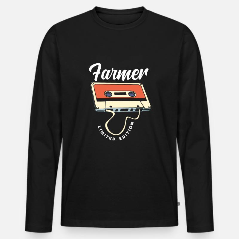 Lustiges Bauer Bauernhof Landwirt Geschenk - Männer Premium Bio Langarmshirt - Schwarz