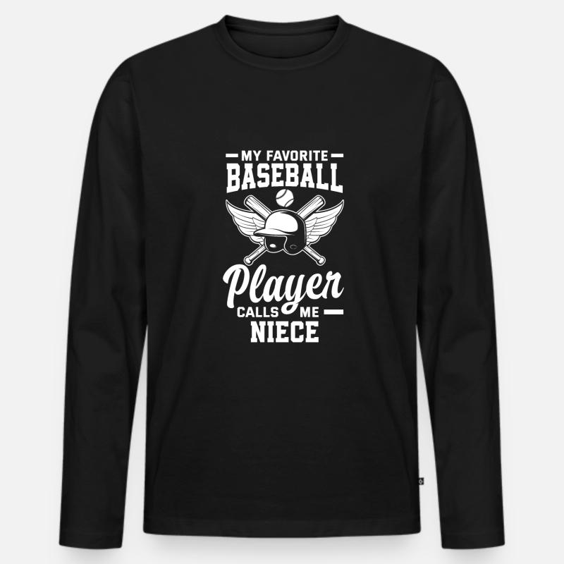 Lustiger Baseball - Männer Premium Bio Langarmshirt - Schwarz