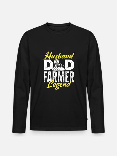 Funny Farmer Farm Farmer Gift - Men's Premium Organic Long Sleeve Shirt - black