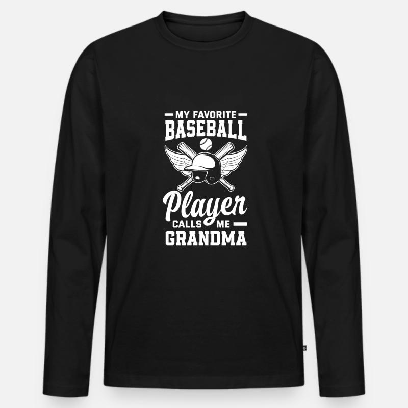 Lustiger Baseball - Männer Premium Bio Langarmshirt - Schwarz