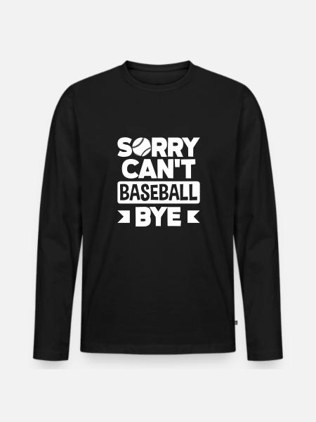 Lustiger Baseball - Männer Premium Bio Langarmshirt - Schwarz
