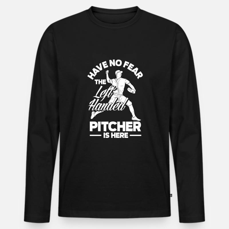 Lustiger Baseball - Männer Premium Bio Langarmshirt - Schwarz