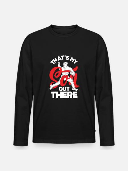 Funny Baseball - Men's Premium Organic Long Sleeve Shirt - black