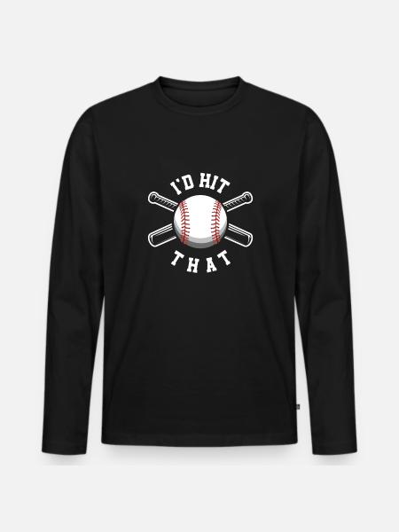 Funny Baseball - Men's Premium Organic Long Sleeve Shirt - black