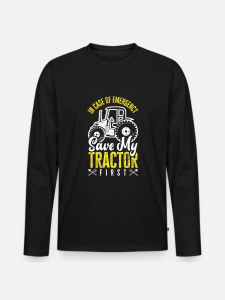 Funny Farmer Farm Farmer Gift - Men's Premium Organic Long Sleeve Shirt - black