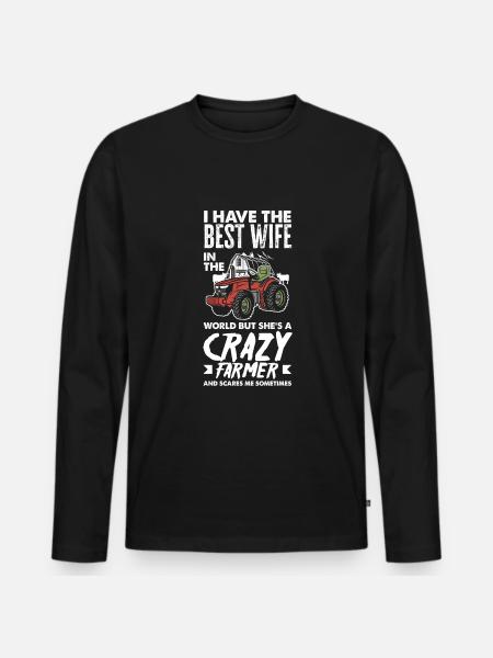 Funny Farmer Farm Farmer Gift - Men's Premium Organic Long Sleeve Shirt - black