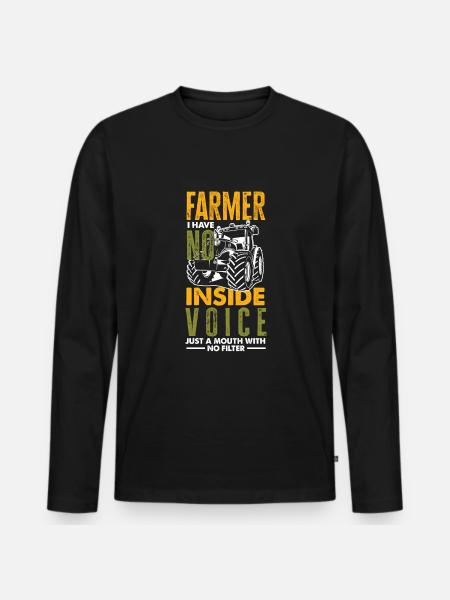 Funny Farmer Farm Farmer Gift - Men's Premium Organic Long Sleeve Shirt - black