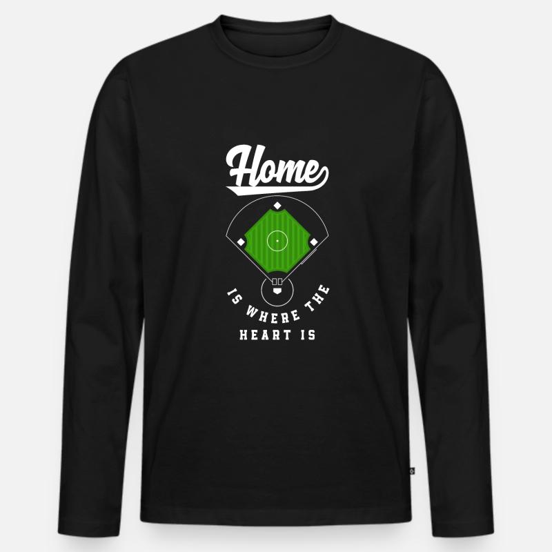 Lustiger Baseball - Männer Premium Bio Langarmshirt - Schwarz