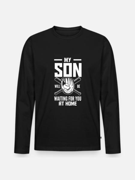 Funny Baseball - Men's Premium Organic Long Sleeve Shirt - black