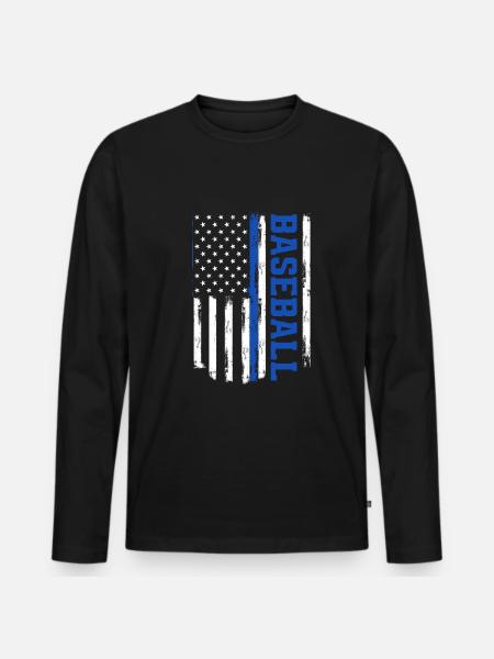 Funny Baseball - Men's Premium Organic Long Sleeve Shirt - black
