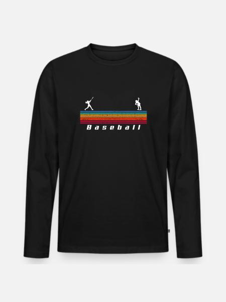 Lustiger Baseball - Männer Premium Bio Langarmshirt - Schwarz