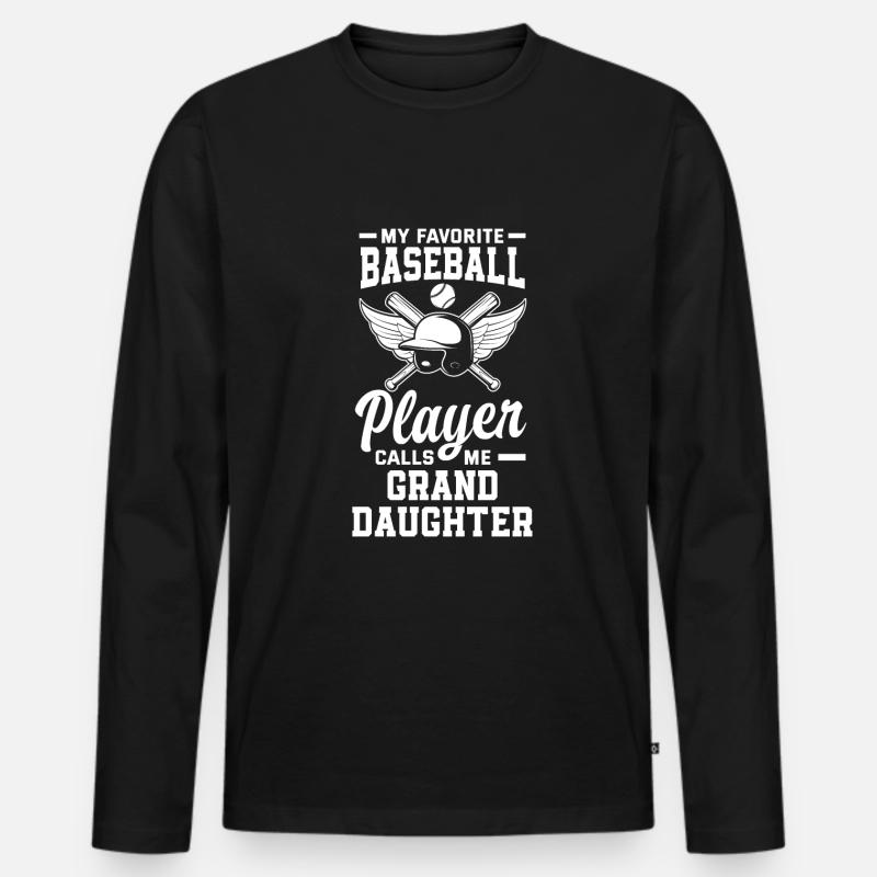 Lustiger Baseball - Männer Premium Bio Langarmshirt - Schwarz