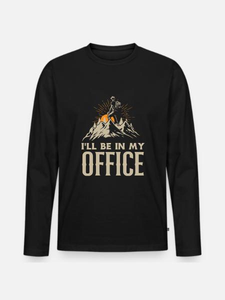 Funny Hiking Gift - Men's Premium Organic Long Sleeve Shirt - black