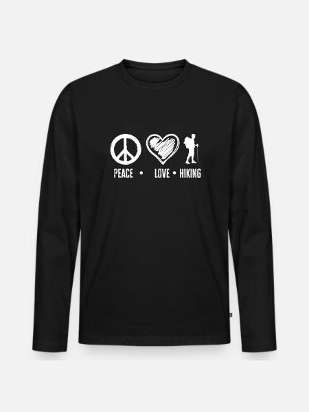 Funny Hiking Gift - Men's Premium Organic Long Sleeve Shirt - black