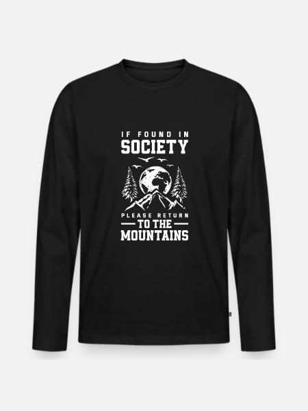 Funny Hiking Gift - Men's Premium Organic Long Sleeve Shirt - black