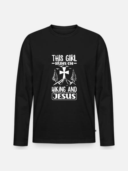 Funny Hiking Gift - Men's Premium Organic Long Sleeve Shirt - black