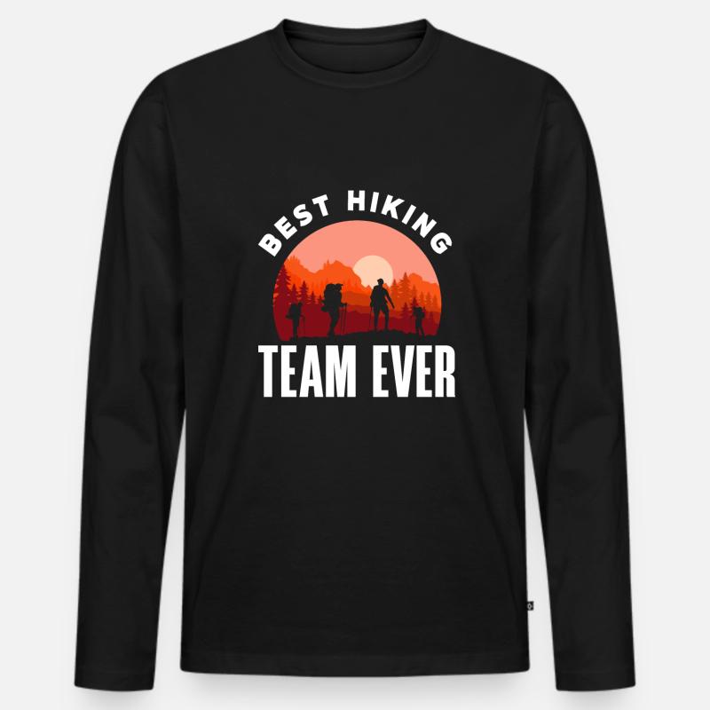 Lustiges Wandern Geschenk - Männer Premium Bio Langarmshirt - Schwarz
