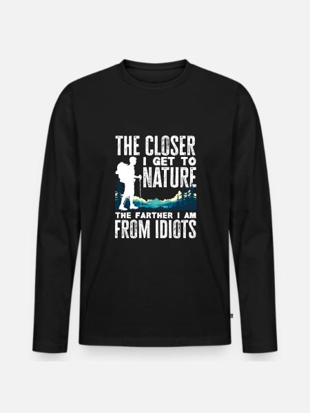 Funny Hiking Gift - Men's Premium Organic Long Sleeve Shirt - black