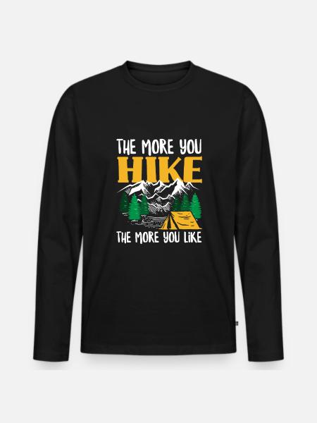 Funny Hiking Gift - Men's Premium Organic Long Sleeve Shirt - black