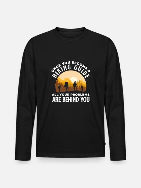 Funny Hiking Gift - Men's Premium Organic Long Sleeve Shirt - black