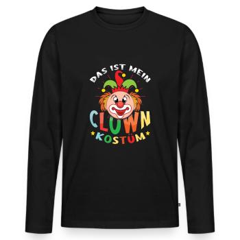 Das Ist Mein Clown Kostüm Alaaf Helau Rosenmontag - Männer Premium Bio Langarmshirt - Schwarz - Vorne - Nico (187cm)