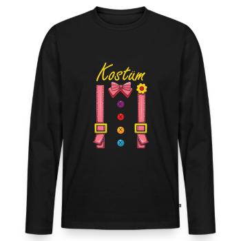 Fasching Kostüm Alaaf Helau Rosenmontag - Männer Premium Bio Langarmshirt - Schwarz - Vorne - Nico (187cm)
