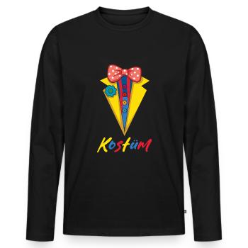 Fasching Kostüm Alaaf Helau Rosenmontag - Männer Premium Bio Langarmshirt - Schwarz - Vorne - Nico (187cm)