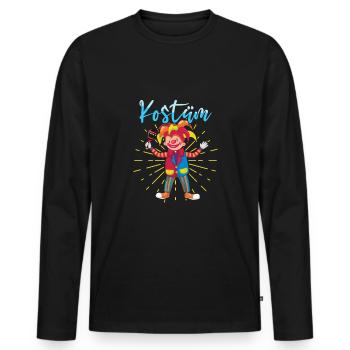 Fasching Kostüm Alaaf Helau Rosenmontag - Männer Premium Bio Langarmshirt - Schwarz - Vorne - Nico (187cm)