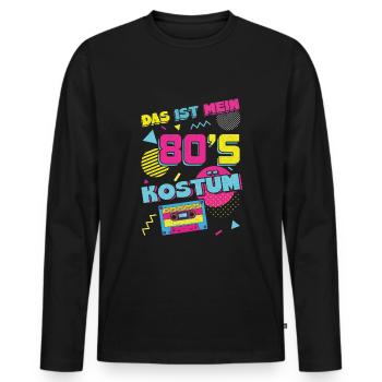 Das Ist Mein 80er Kostüm Alaaf Helau Rosenmontag - Männer Premium Bio Langarmshirt - Schwarz - Vorne - Nico (187cm)