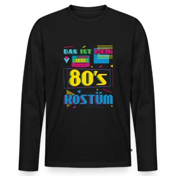 Das Ist Mein 80er Kostüm Alaaf Helau Rosenmontag - Männer Premium Bio Langarmshirt - Schwarz - Vorne - Nico (187cm)