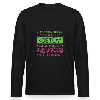 Dans un costume sexy, je n’aurais fait que - T-shirt manches longues Premium bio Homme - noir - Devant - Nico (187cm)