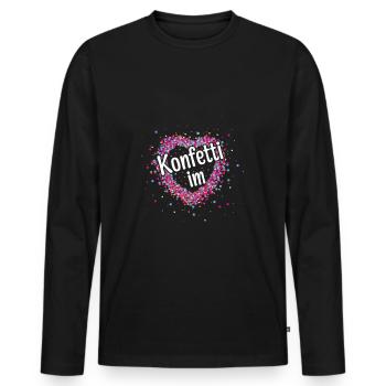 Konfetti Im Herz Fasching - Männer Premium Bio Langarmshirt - Schwarz - Vorne - Nico (187cm)
