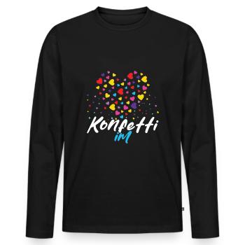 Konfetti Im Herz Fasching - Männer Premium Bio Langarmshirt - Schwarz - Vorne - Nico (187cm)
