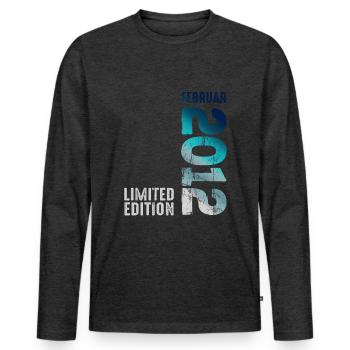 Limited Edition February 2012 Legendary Since - Men's Premium Organic Long Sleeve Shirt - heather anthracite - Front - Nico (187cm)