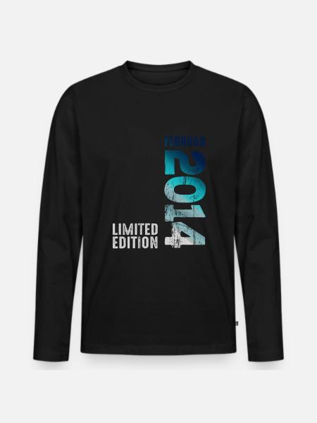 Limited Edition February 2014 Legendär Seit - Männer Premium Bio Langarmshirt - Schwarz