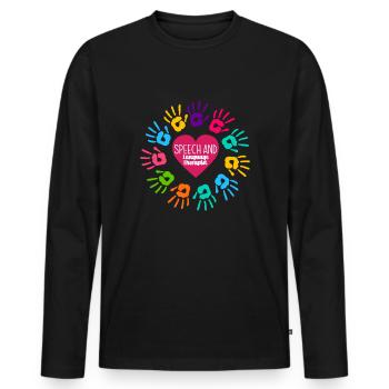 Speech therapist, speech therapist, speech therapist - Men's Premium Organic Long Sleeve Shirt - black - Front - Nico (187cm)