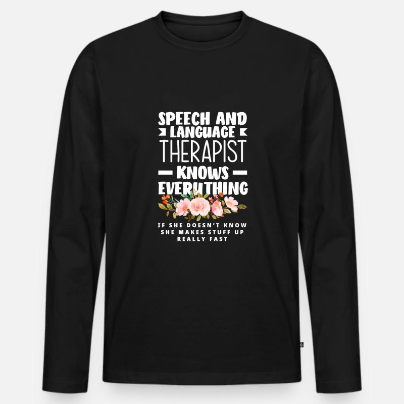 Sprachtherapeutin Sprachheilpädagogin Logopädin - Männer Premium Bio Langarmshirt - Schwarz