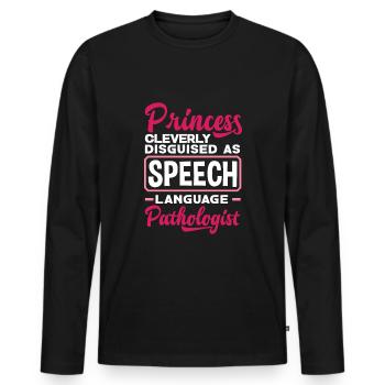 Speech therapist, speech therapist, speech therapist - Men's Premium Organic Long Sleeve Shirt - black - Front - Nico (187cm)
