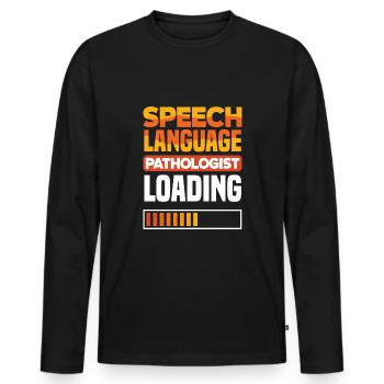 Speech therapist, speech therapist, speech therapist - Men's Premium Organic Long Sleeve Shirt - black - Front - Nico (187cm)